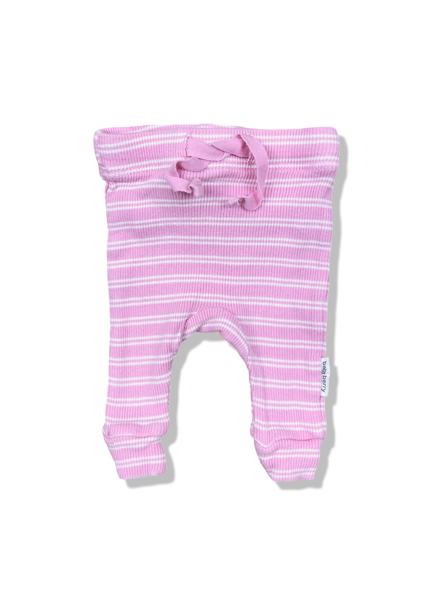 Baby Berry Pink Ribbed Leggings Organic Cotton - Size 00000