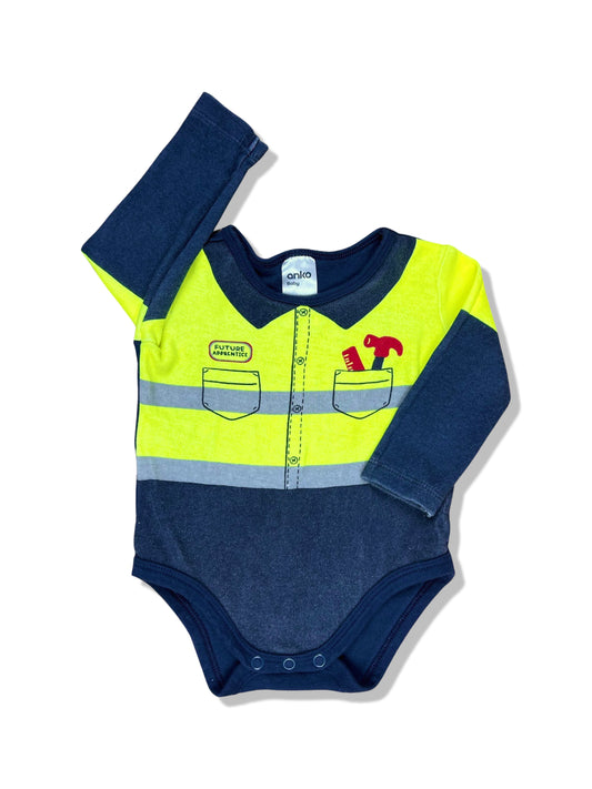 Anko Tradie LS Bodysuit 100% Cotton - Size 00