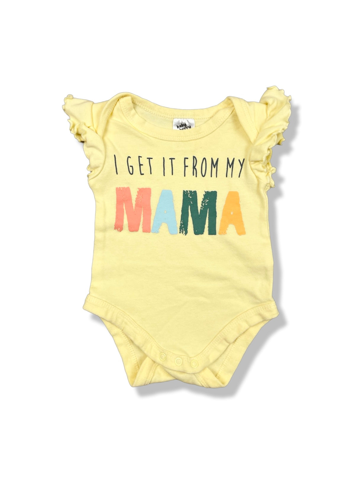 Baby Berry Yellow Flutter Bodysuit 100% Cotton - Size 000