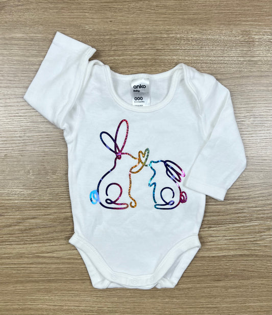 Anko White LS Bodysuit 100% Cotton - Size 000