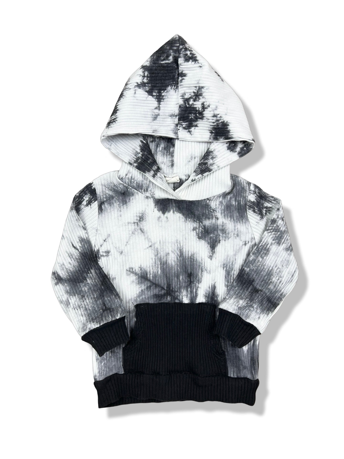 Tie Dye Ribbed Hooded LS Shirt - Size 1