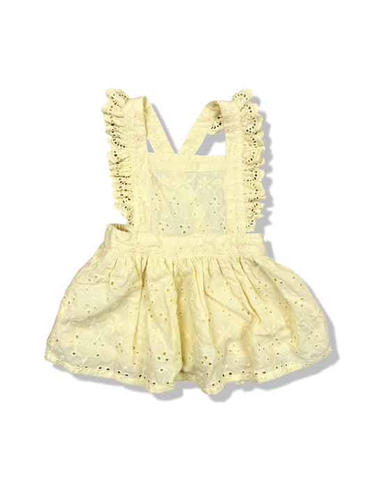 Anko Yellow Pinafore Dress 100% Cotton - Size 000