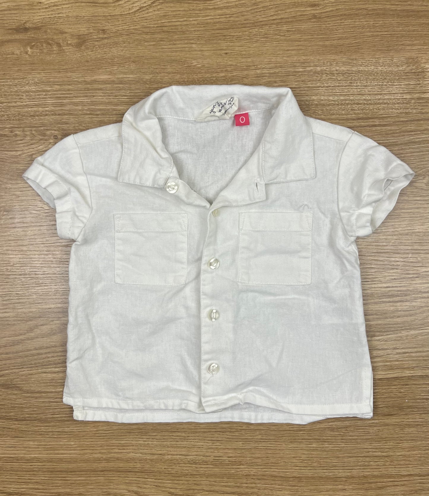 White Button Up SS Shirt - Size 0