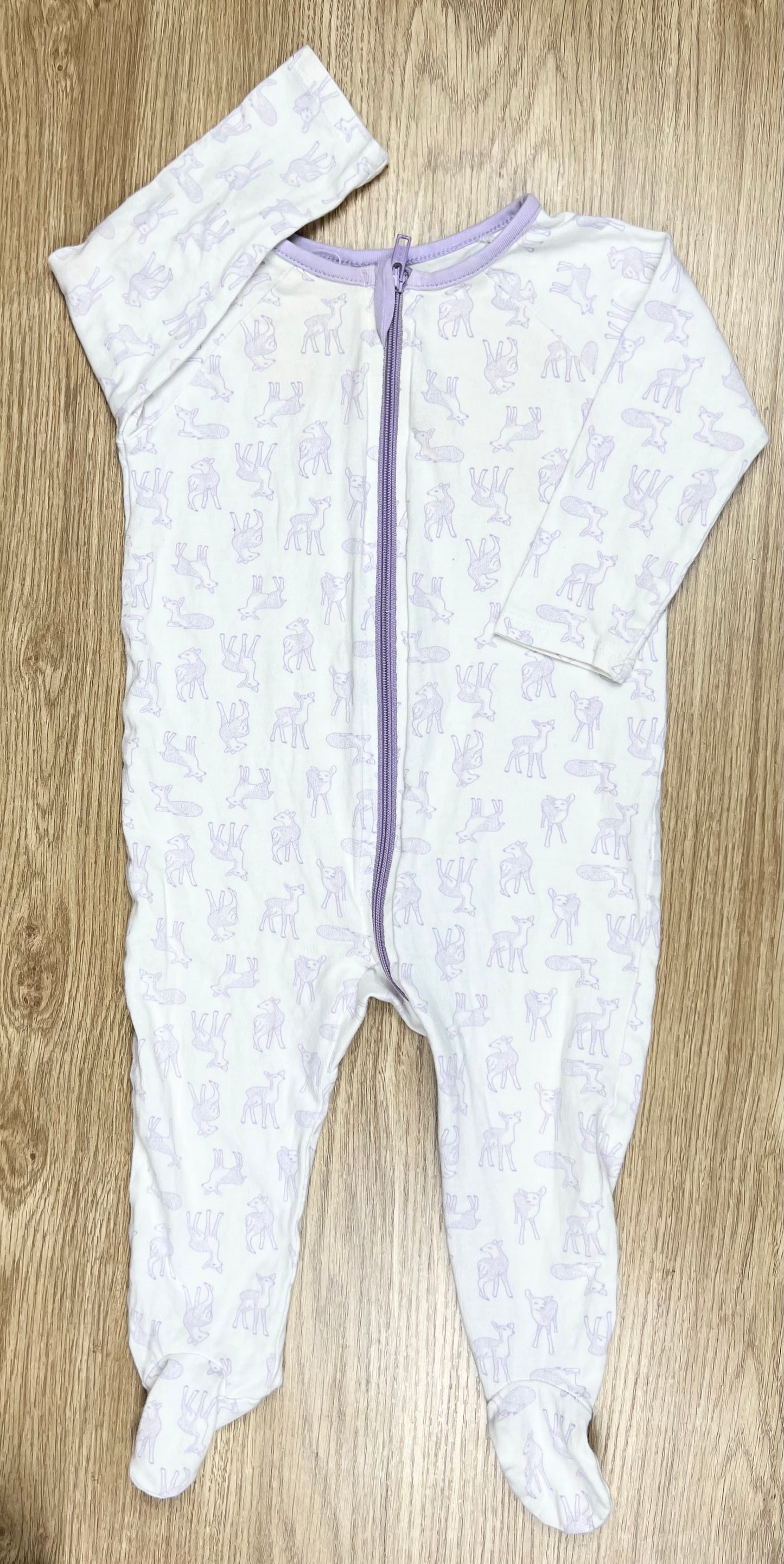 Target Purple Deer Zipper Onesie - Size 00