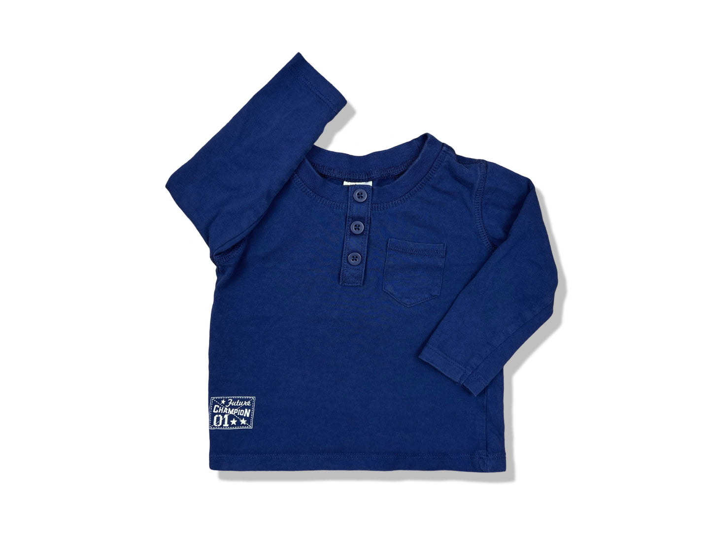 Tiny Little Wonders Navy LS Shirt - Size 0