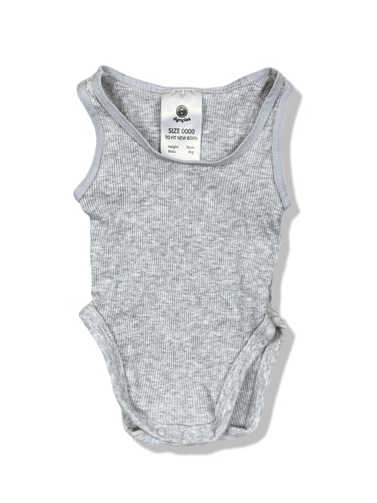 Dymples Grey Ribbed Sleeveless Bodysuit - Size 0000