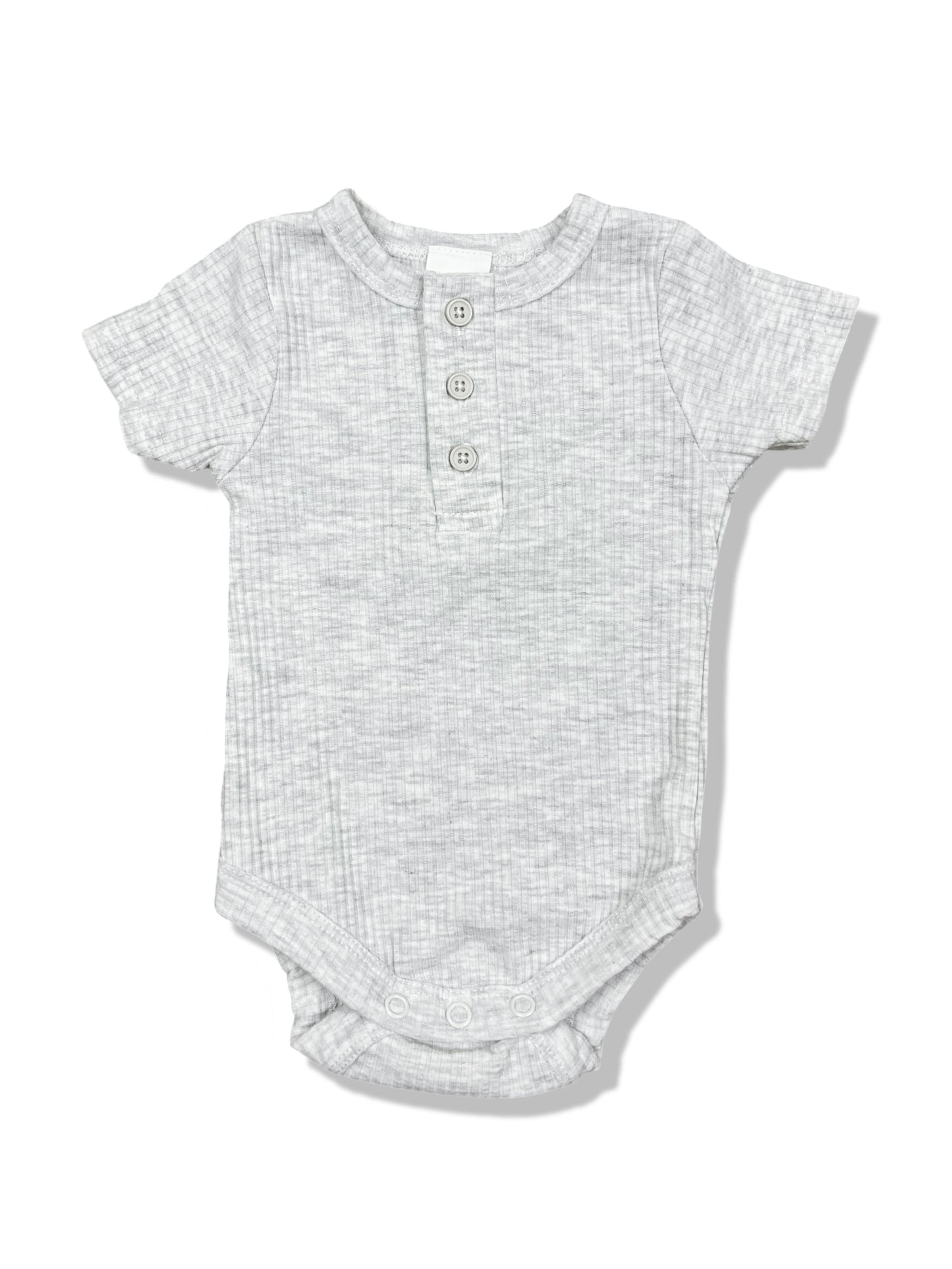 Baby Berry Grey Ribbed SS Bodysuit - Size 000