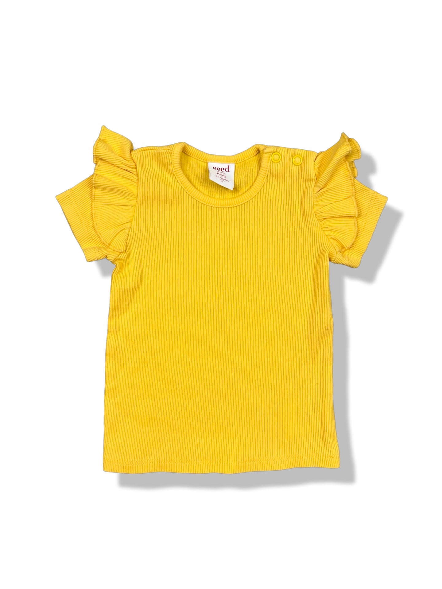 Seed Heritage Baby Yellow Ribbed SS Top - Size 0