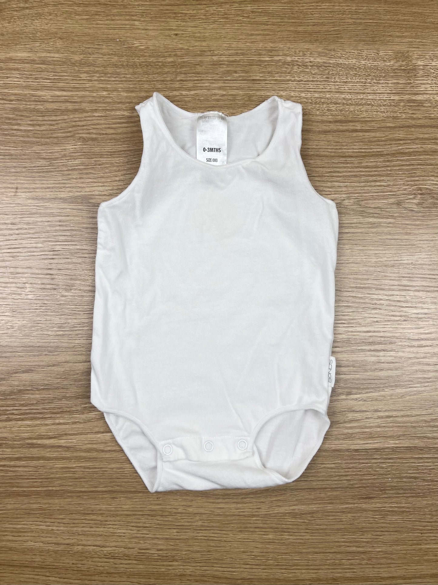 Bonds White Sleeveless Bodysuit - Size 000