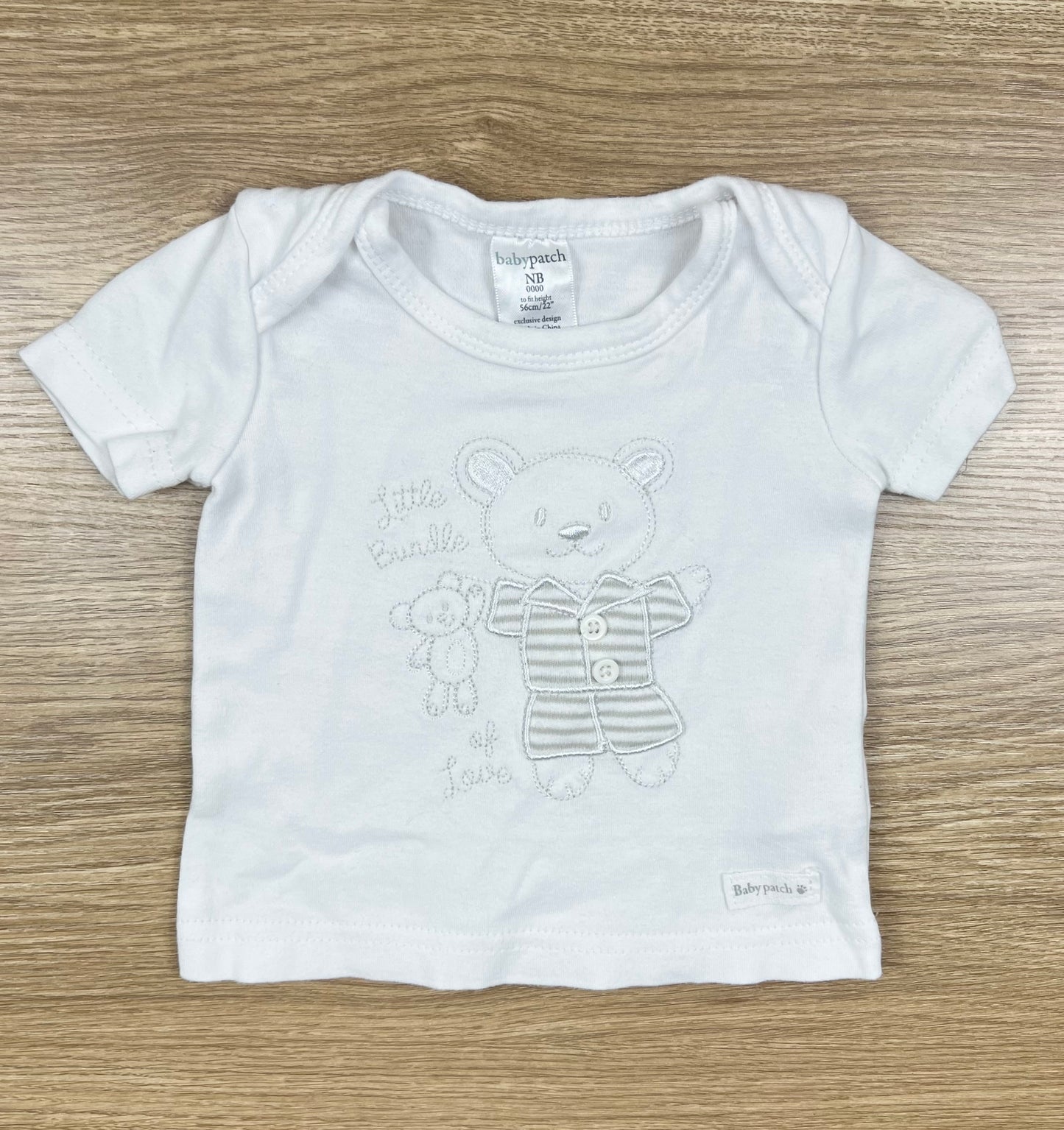 Baby Patch White SS Tee - Size 0000