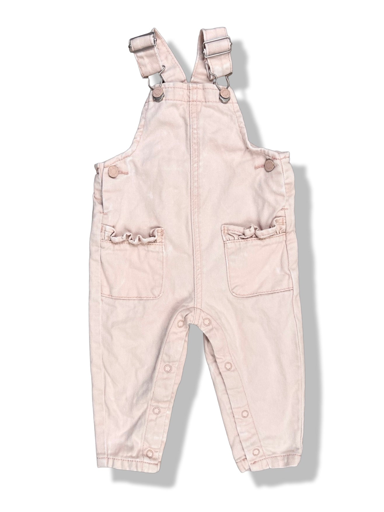 Baby Berry Pink Denim Overalls - Size 0