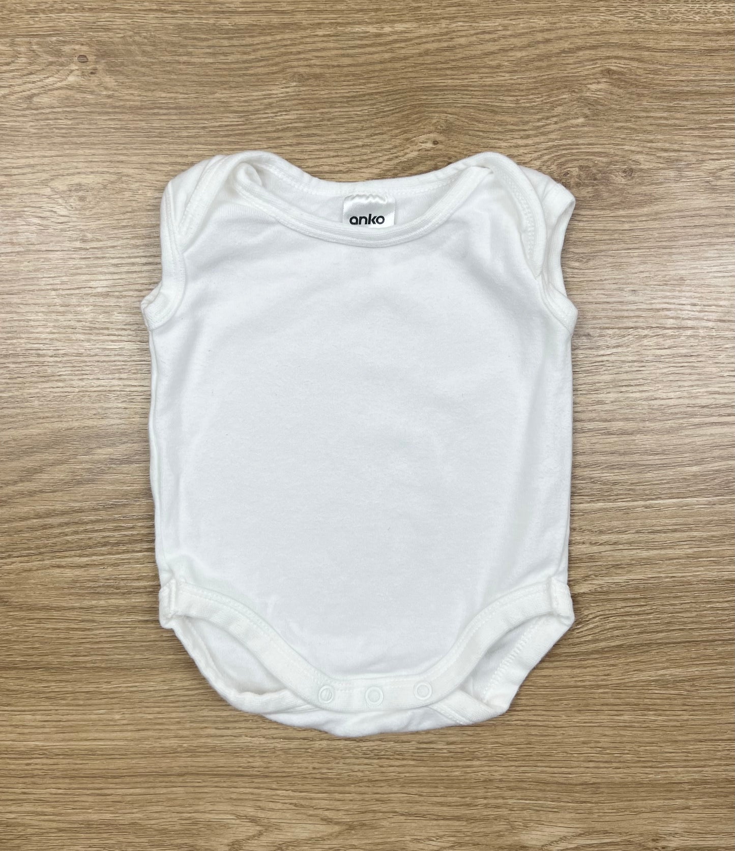 Anko White Sleeveless Bodysuit 100% Cotton - Size 000