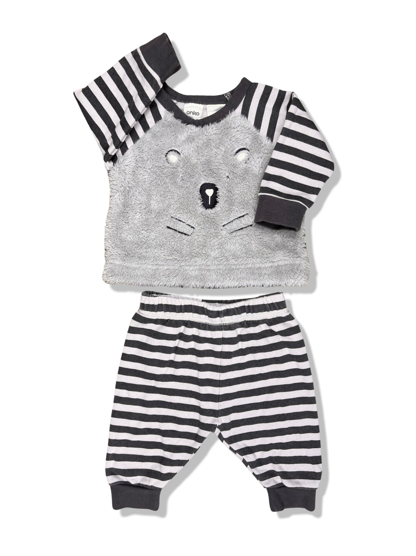 Anko Striped Pyjama Set 100% Cotton - Size 00