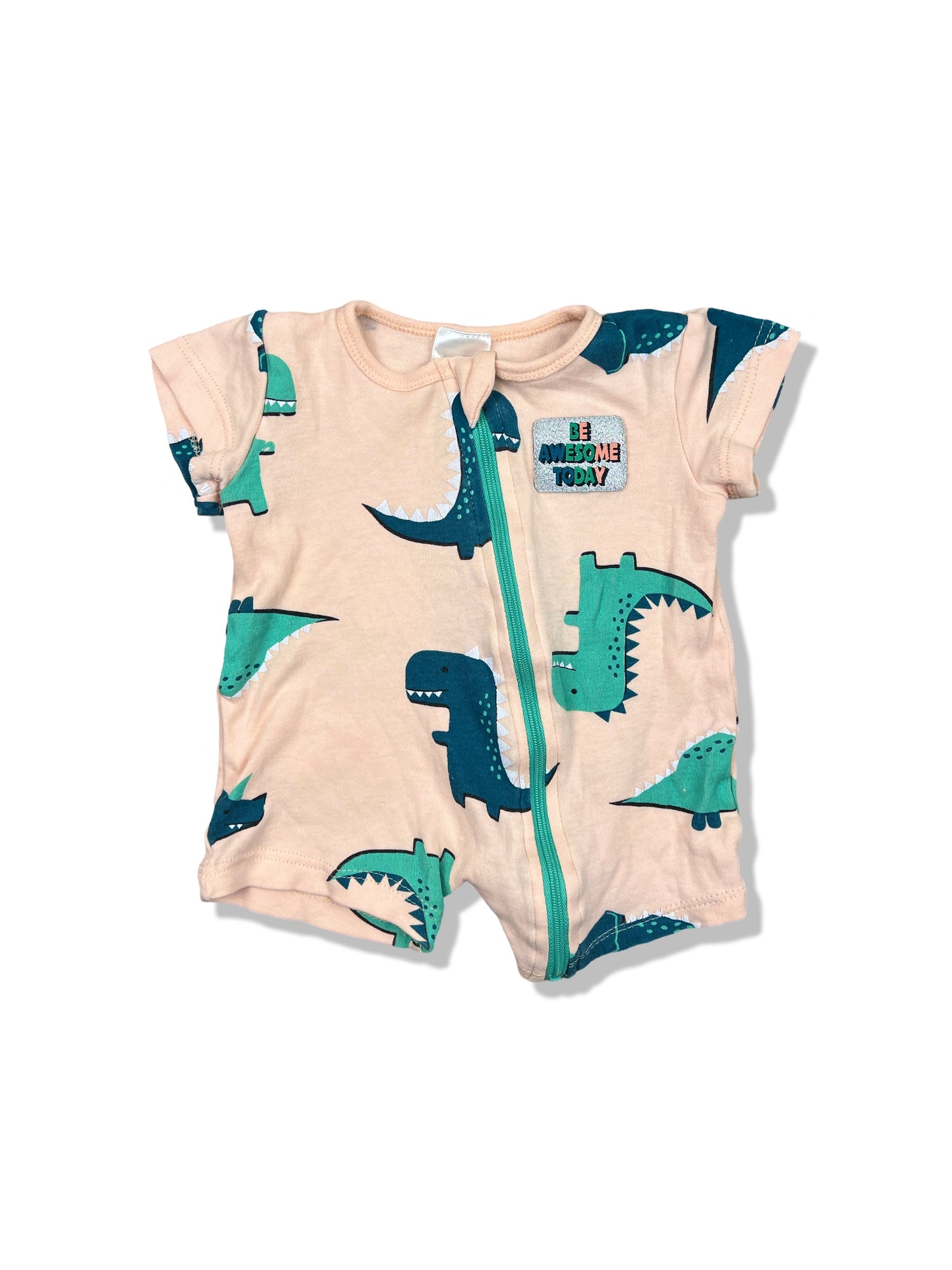 Baby Berry Dinosaur Zipper Romper - Size 000