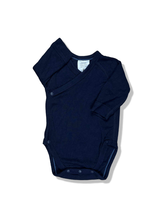 Uniqlo Navy LS Bodysuit 100% Cotton - Size 000