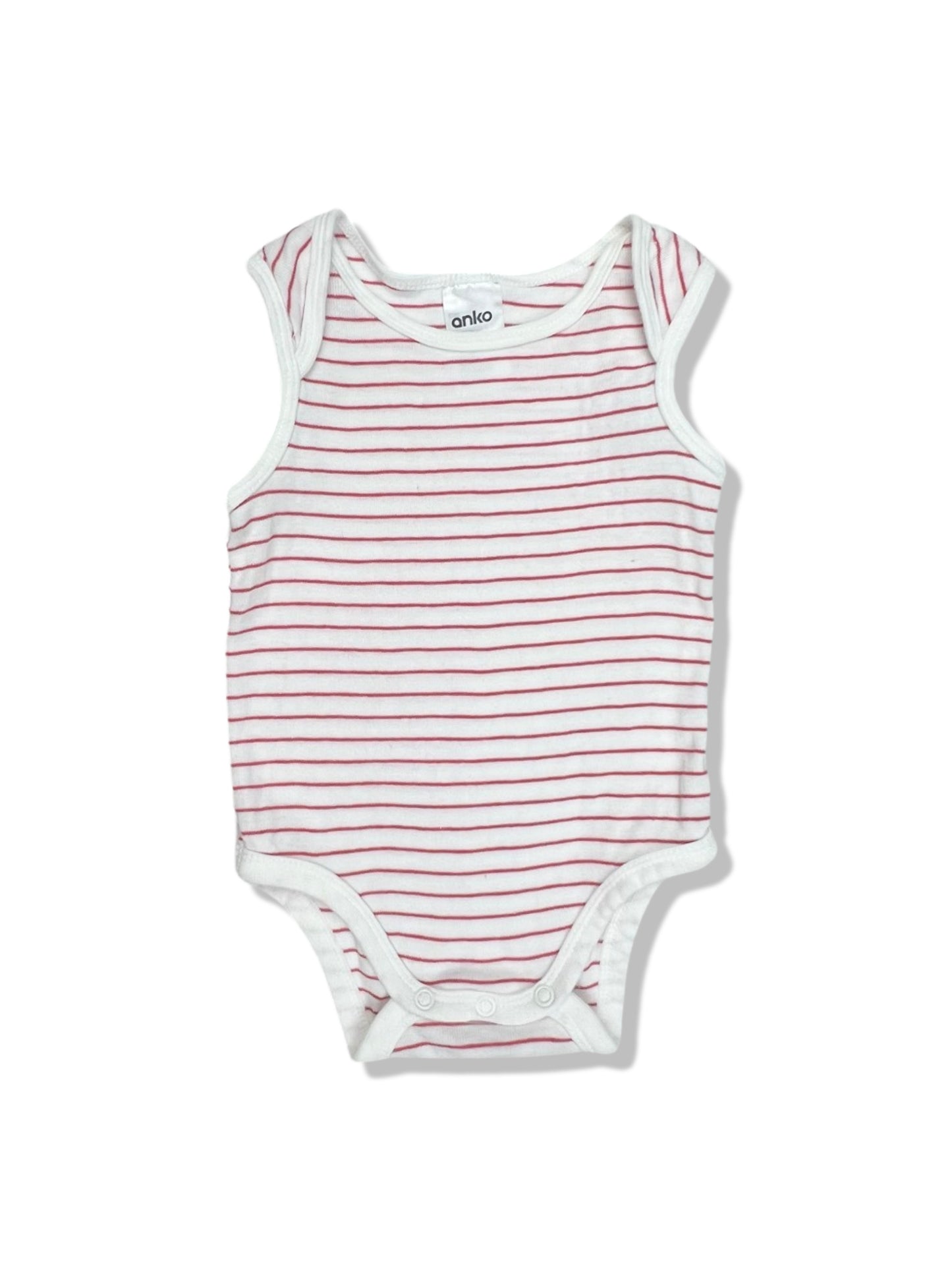 Anko Red Striped Sleeveless Bodysuit 100% Cotton - Size 00