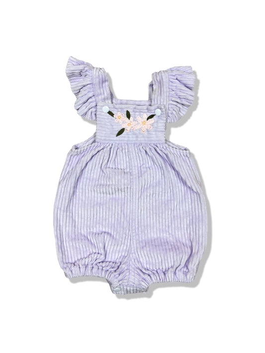 Dukes + Duchess Purple Corduroy Romper - Size 000