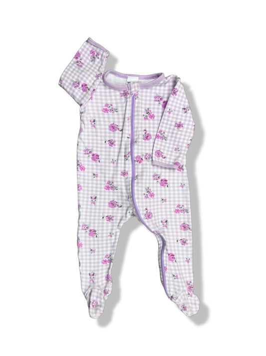 Baby Berry Purple Zipper Onesie 100% Cotton - Size 0