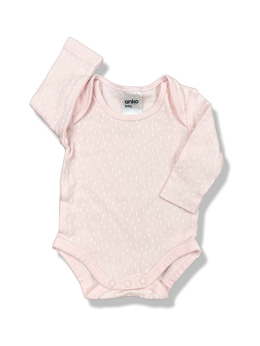 Anko Pink LS Bodysuit 100% Cotton - Size 0000