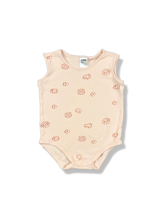 Anko Peach Sleeveless Bodysuit 100% Cotton - Size 2