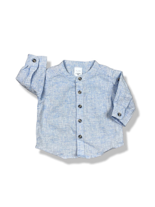 Tiny Little Wonders Blue Button Up LS Shirt - Size 000