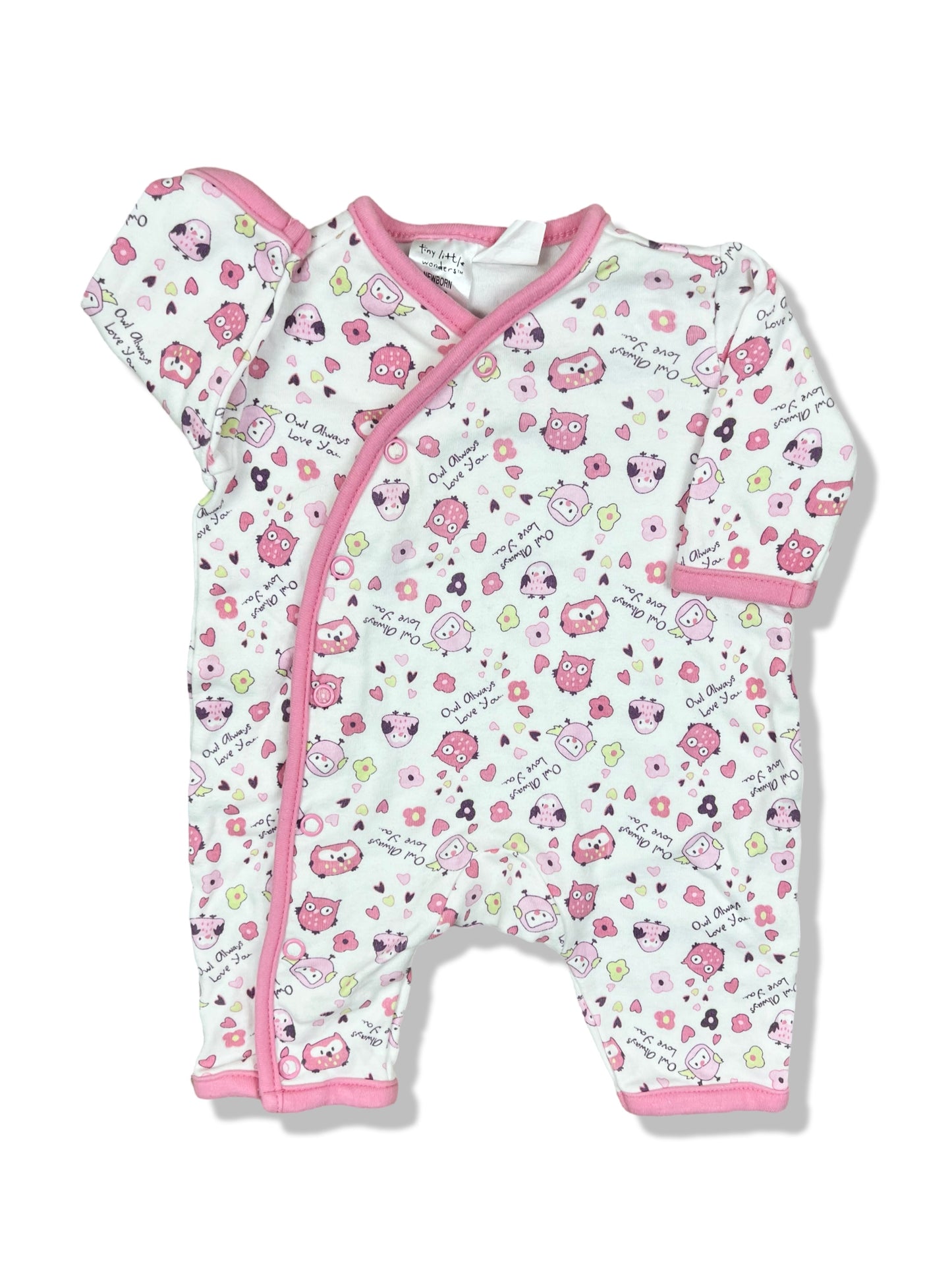 Tiny Little Wonders Pink Owl Onesie - Size 0000