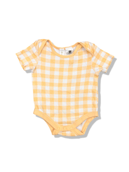 Dymples Orange Checkered SS Bodysuit - Size 000