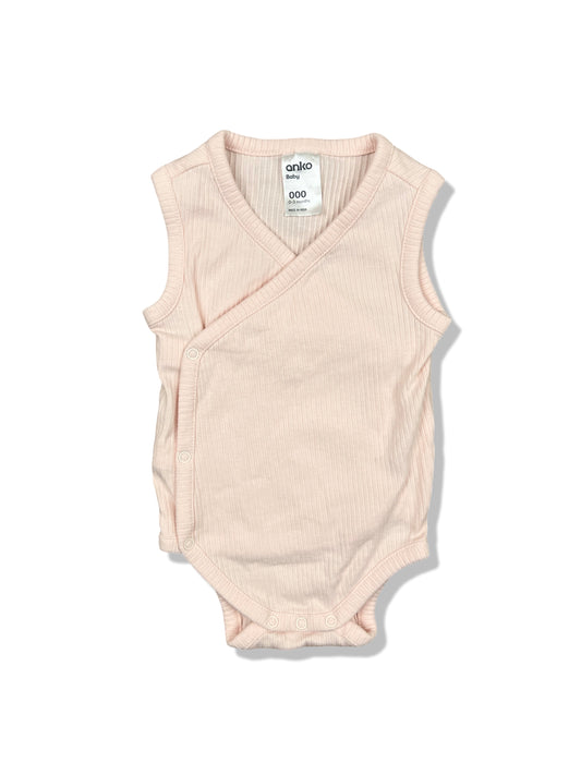 Anko Peach Sleeveless Wrap Bodysuit - Size 000