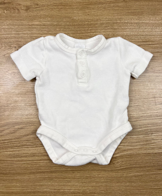 Baby Berry White Waffle SS Bodysuit 100% Cotton - Size 000