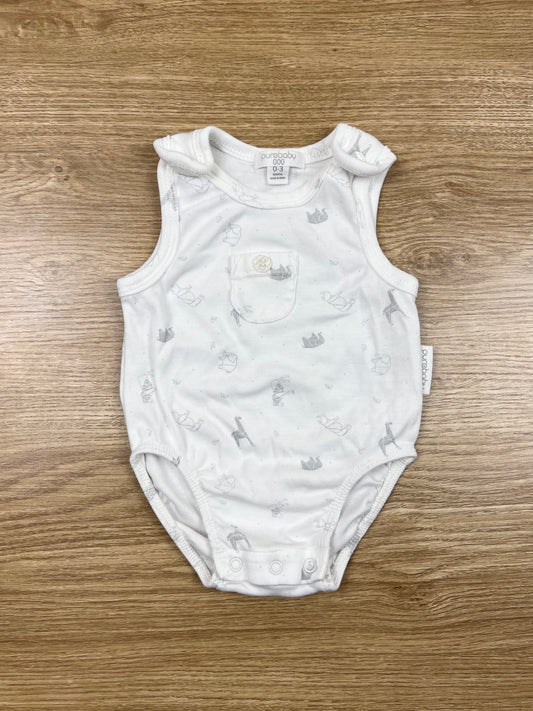 Purebaby White Sleeveless Bodysuit - Size 000