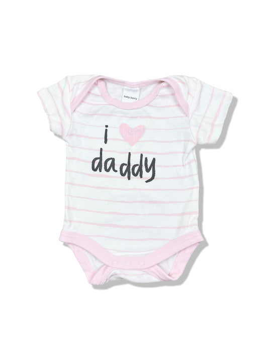 Baby Berry I 💗 daddy SS Bodysuit 100% Cotton - Size 000