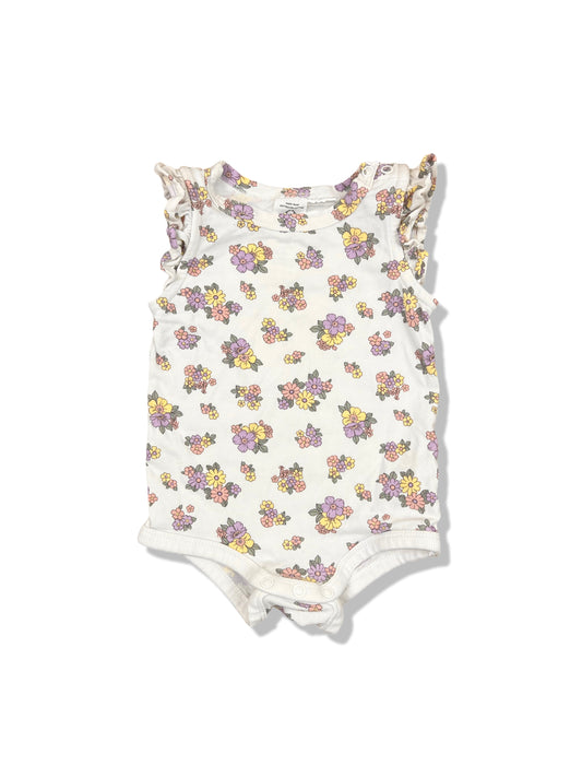 Cotton On Baby Floral Flutter Bodysuit - Size 00