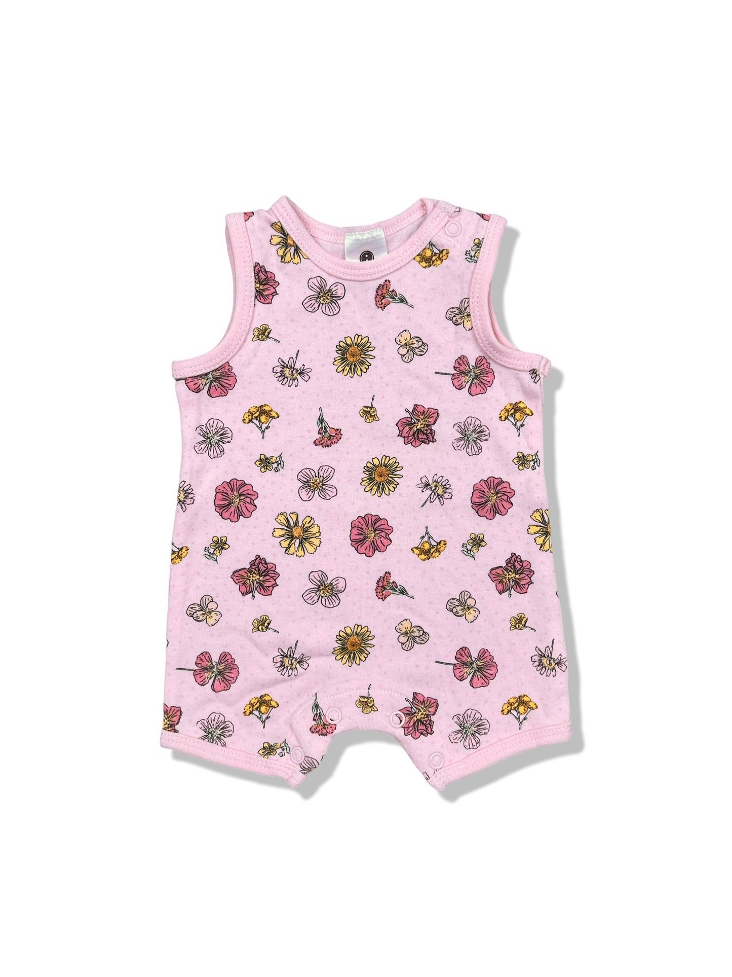 Dymples Pink Floral Sleeveless Romper - Size 0000