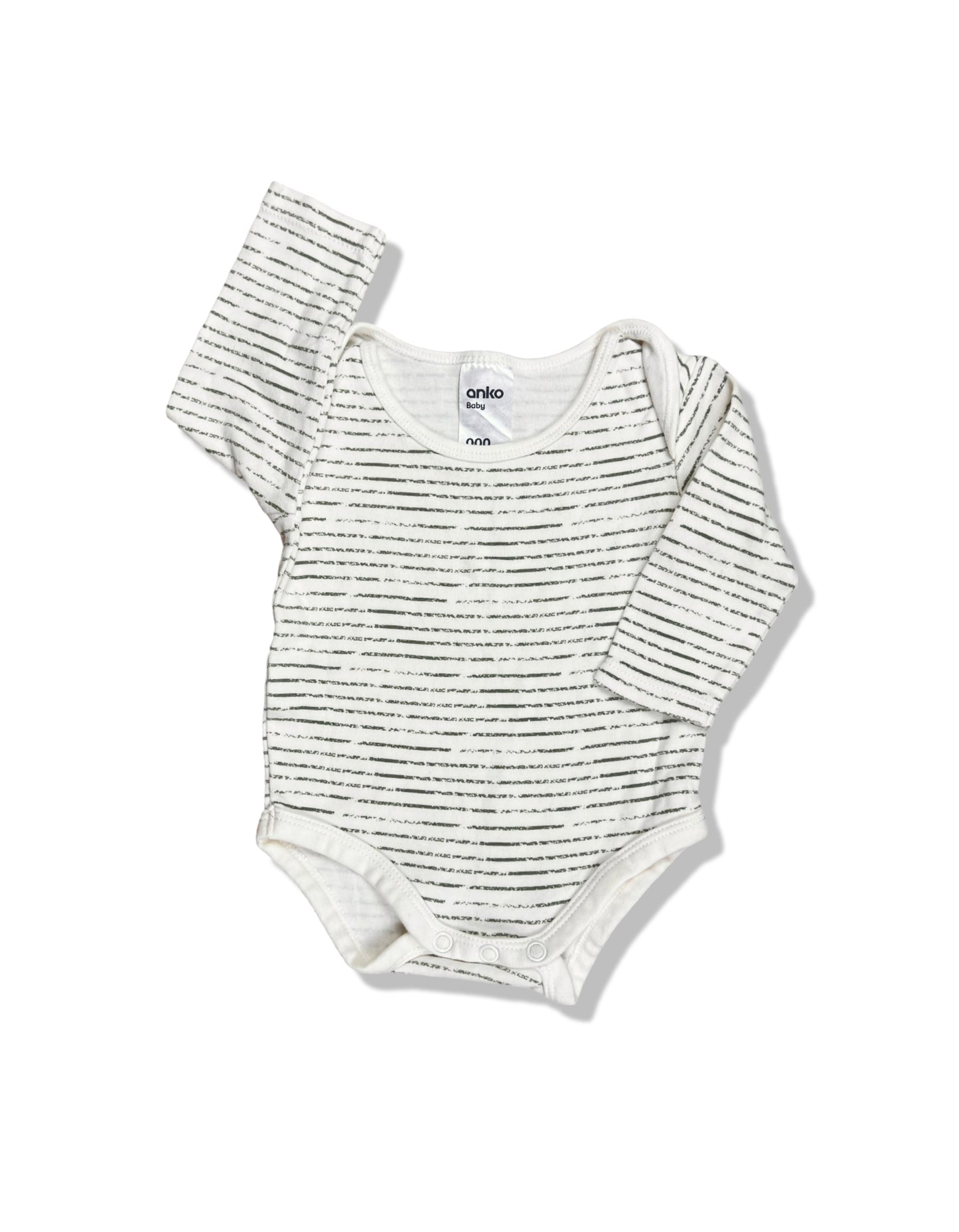 Anko Beige Striped LS Bodysuit - Size 000