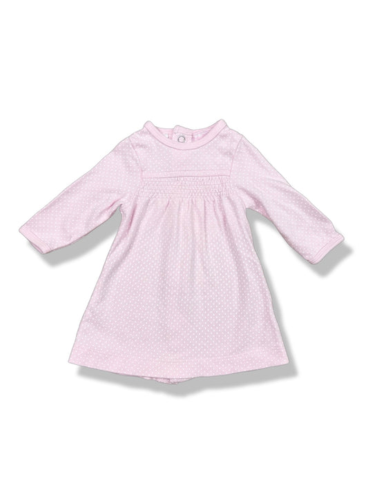 Pink Spotty LS Dress 100% Cotton - Size 0000