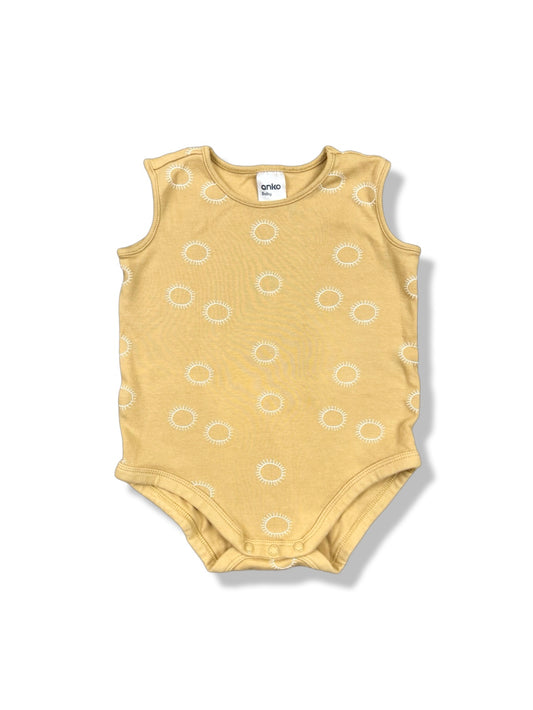 Anko Sunny Sleeveless Bodysuit 100% Cotton - Size 2