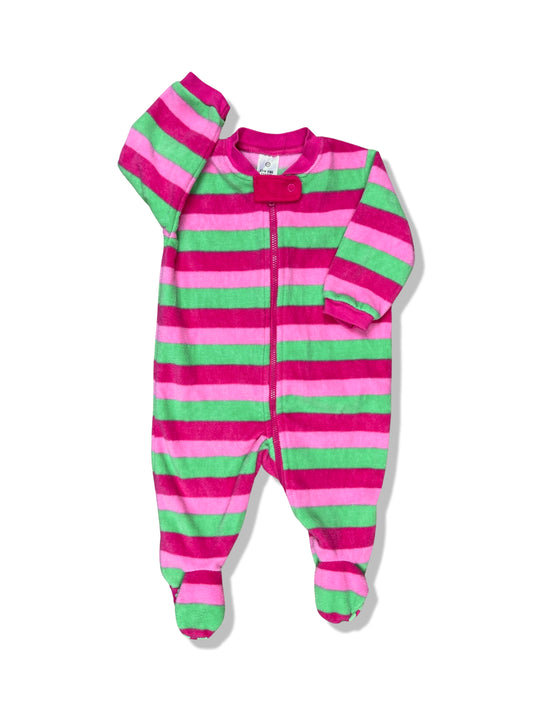 Target Striped Fleece Zipper Onesie - Size 00