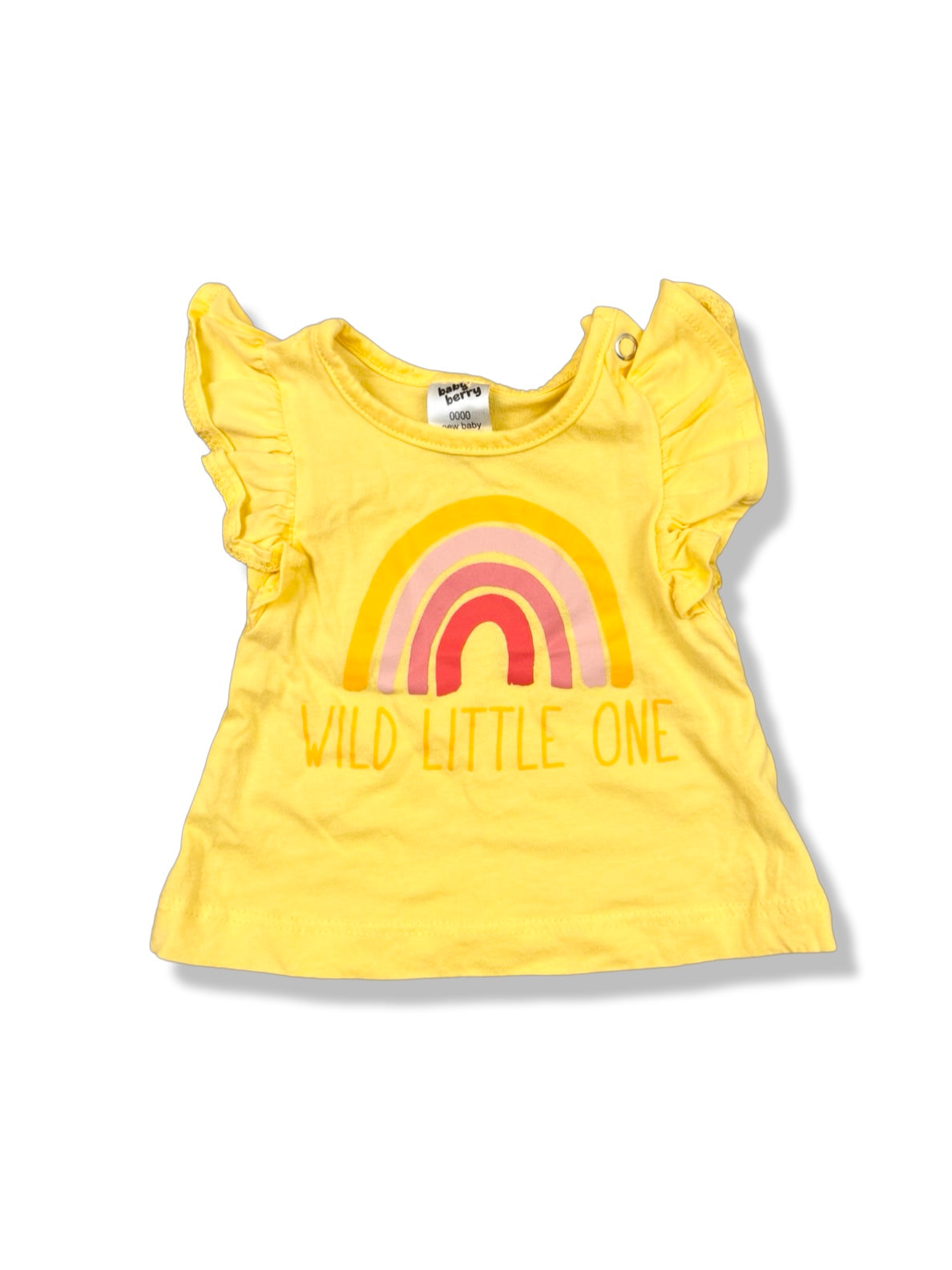 Baby Berry Yellow Flutter Top 100% Cotton - Size 0000