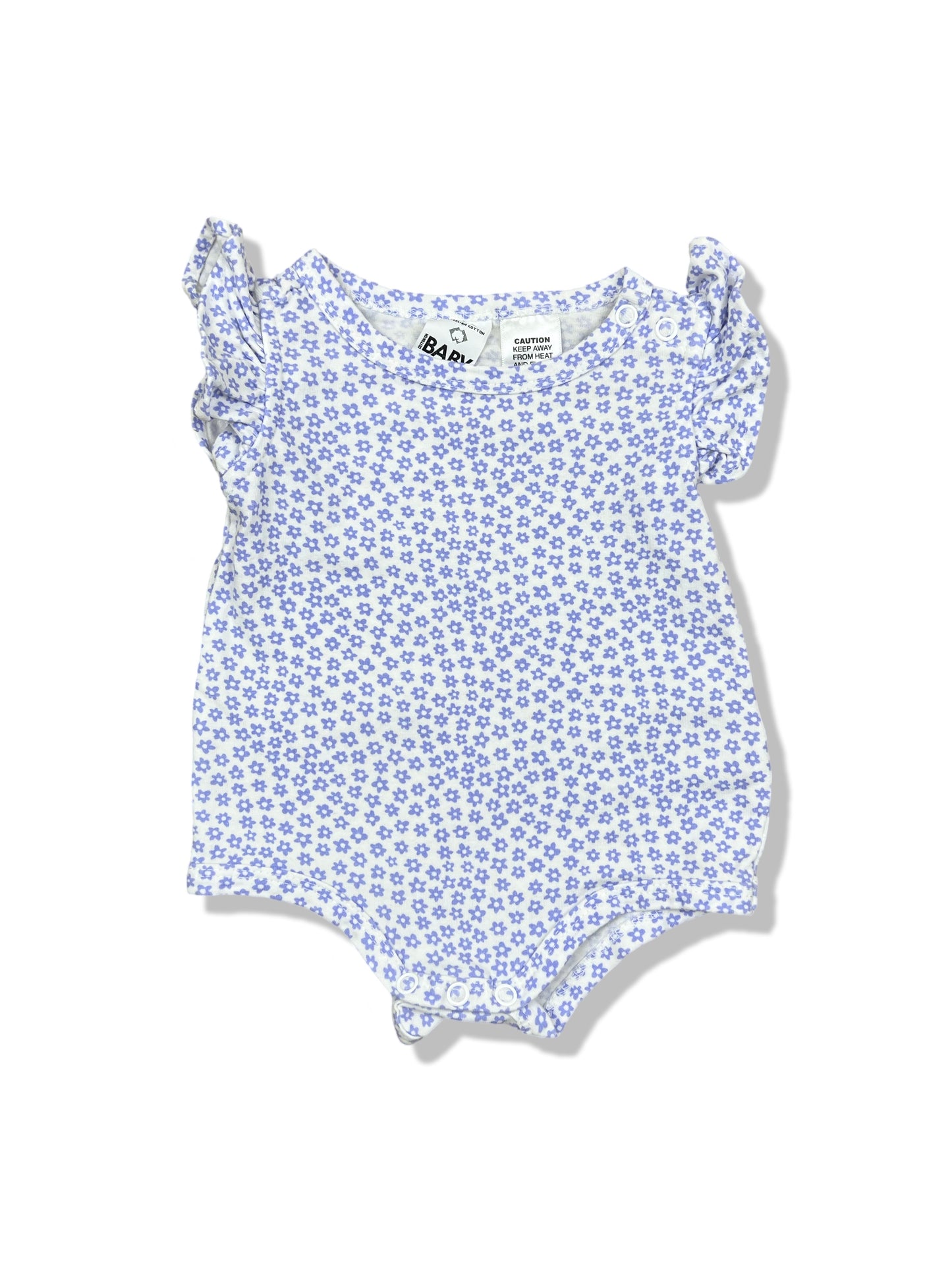 Cotton On Baby Purple Flutter Bodysuit - Size 000