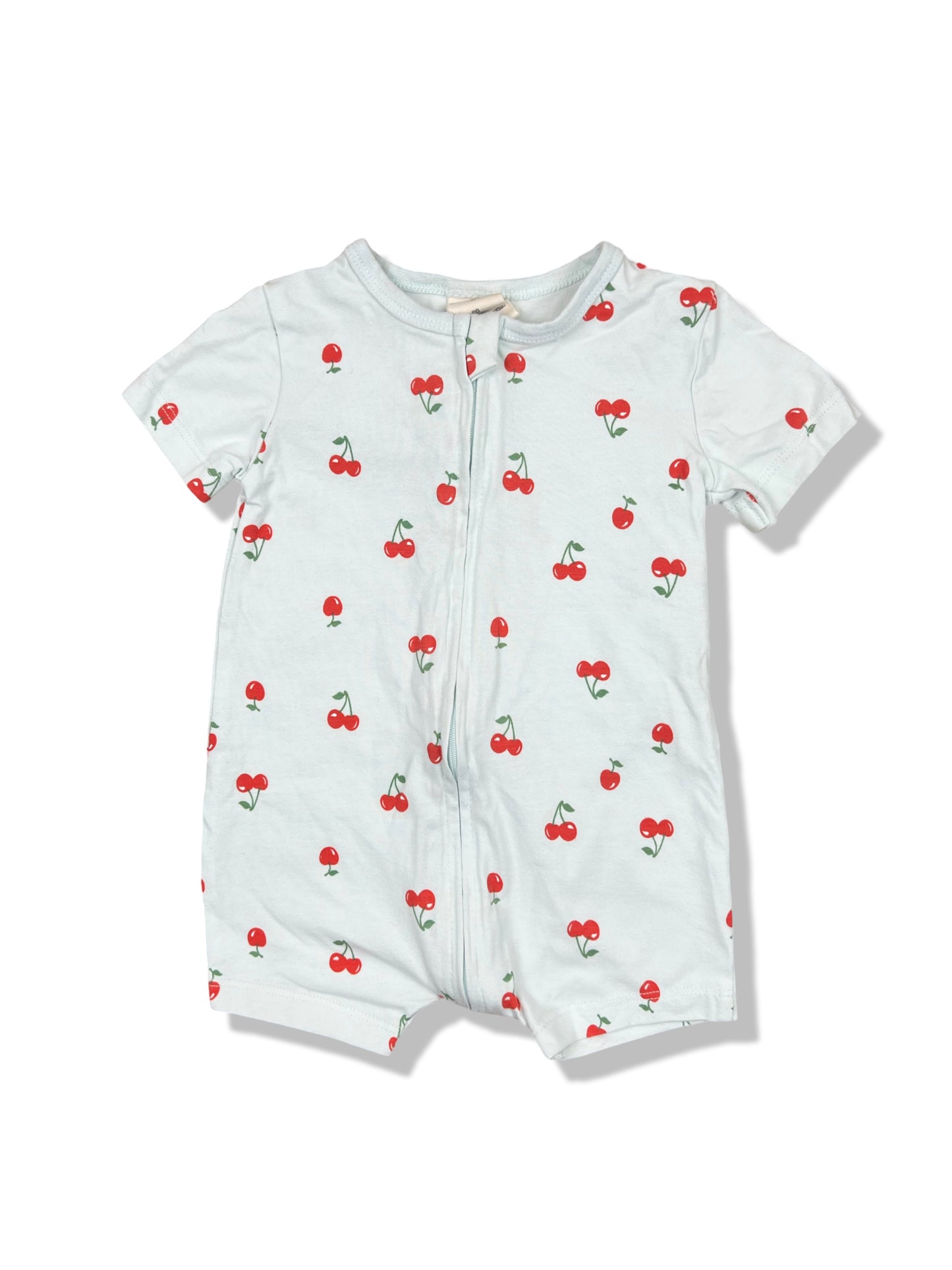 Baby Berry Cherry Zipper Romper Organic Cotton - Size 00