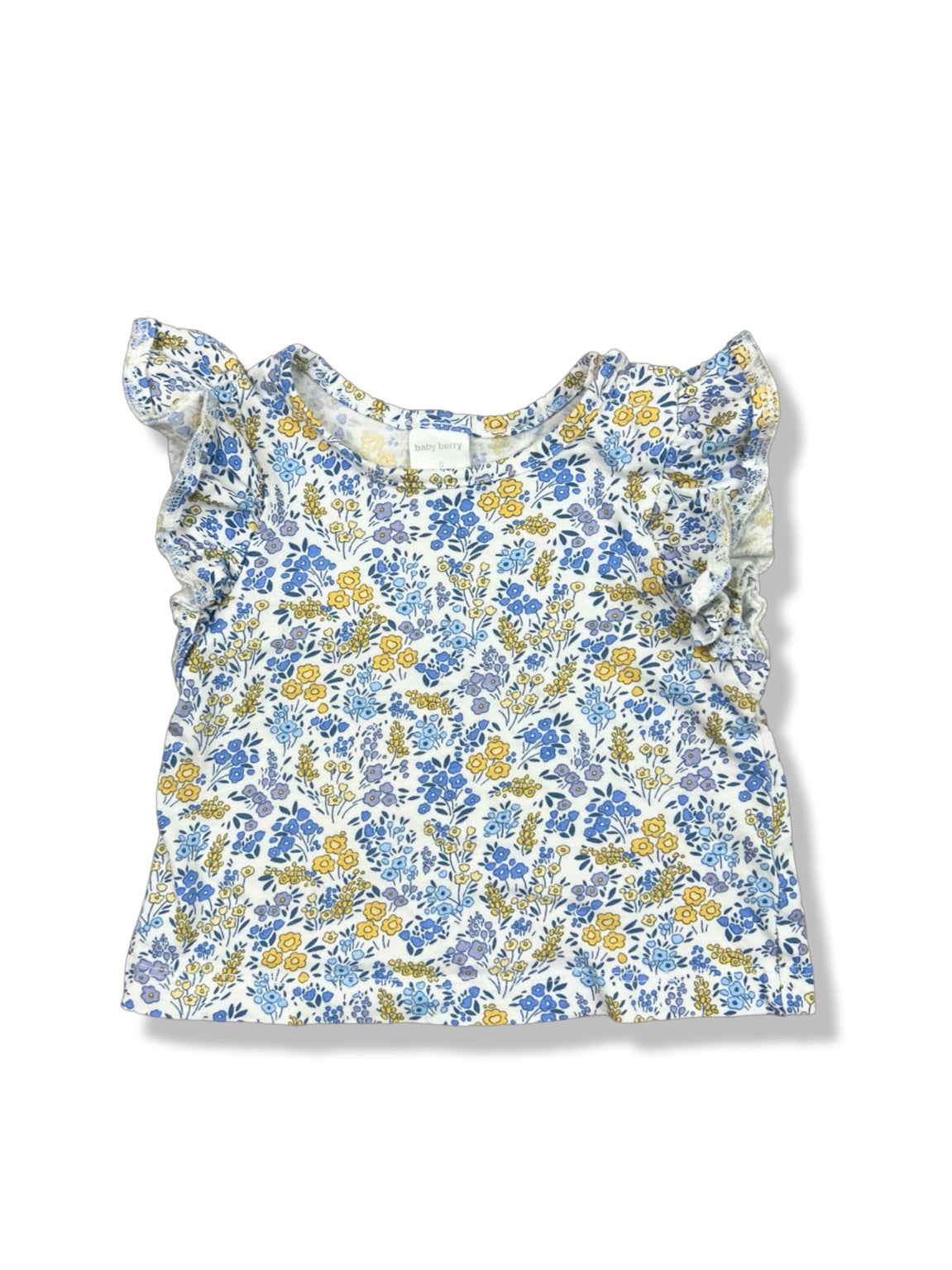 Baby Berry Floral Flutter Top - Size 0