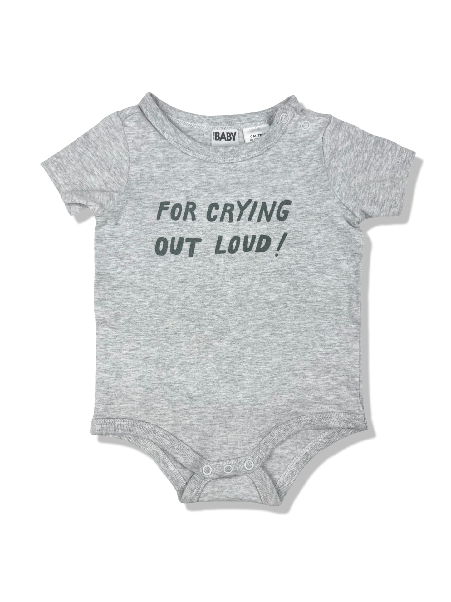 Cotton On Baby Grey SS Bodysuit - Size 0