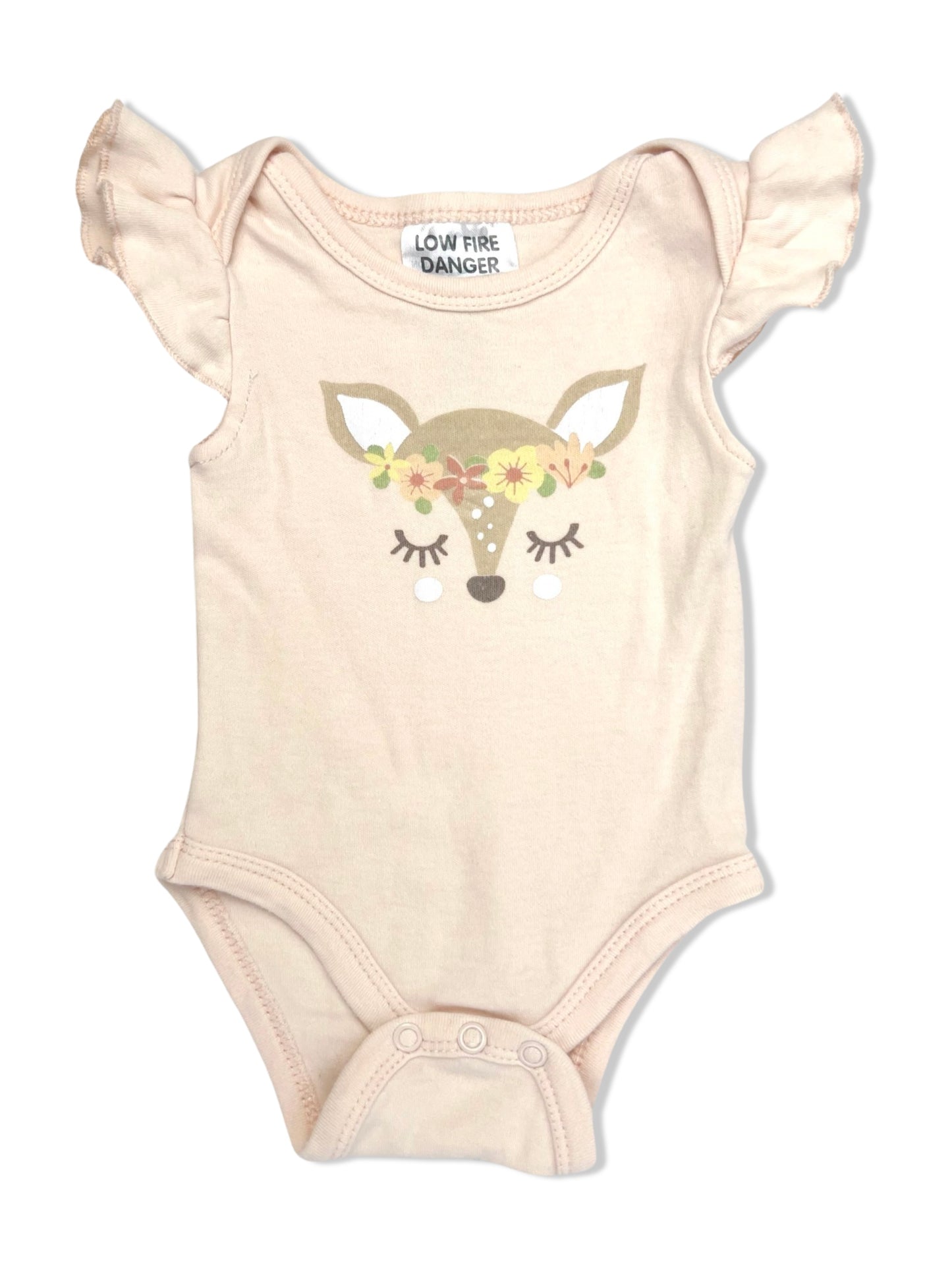 4Baby Peach Flutter Sleeve Bodysuit - Size 0000