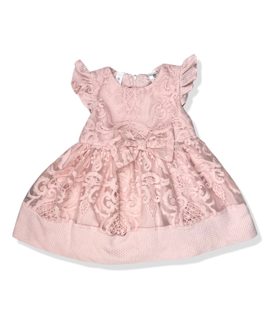 Dymples Pink Lace Bow Dress - Size 0