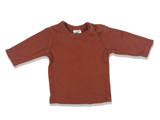 Baby Berry Orange LS Ribbed Shirt - Size 0000