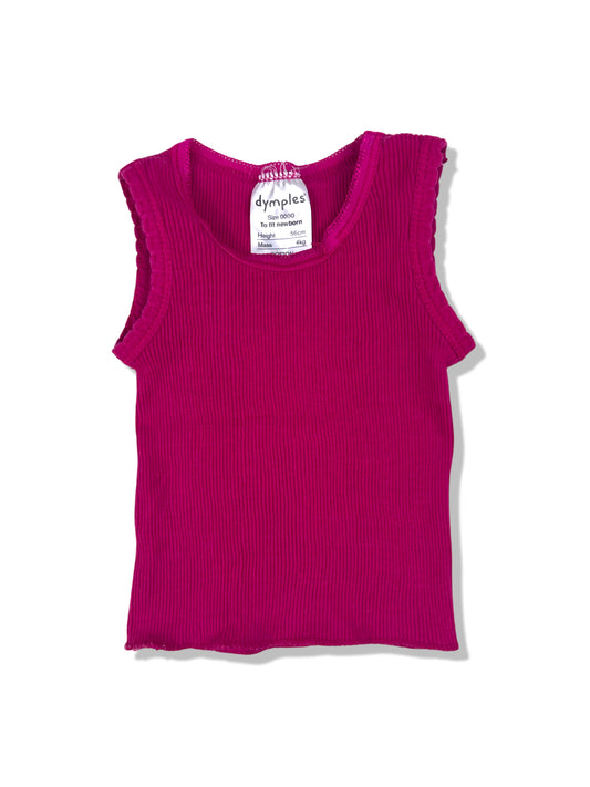 Dymples Hot Pink Ribbed Singlet - Size 0000