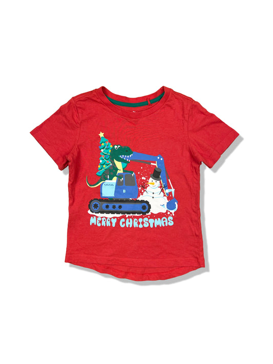 Best & Less Red Christmas SS Tee - Size 4