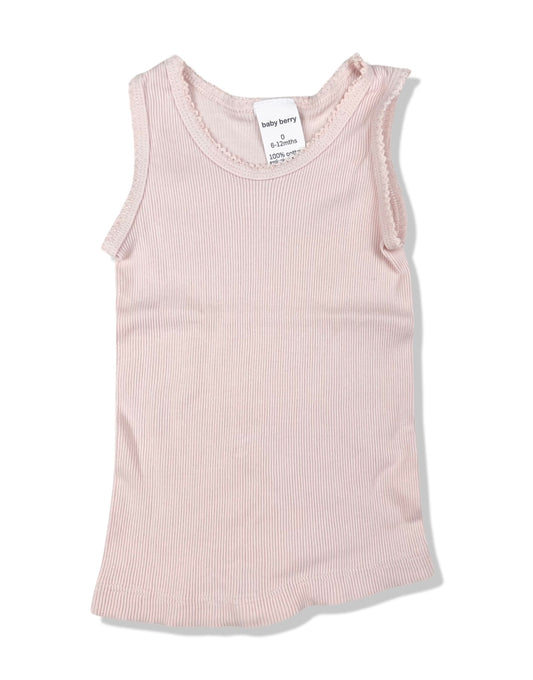 Baby Berry Ribbed Singlet 100% Cotton - Size 0