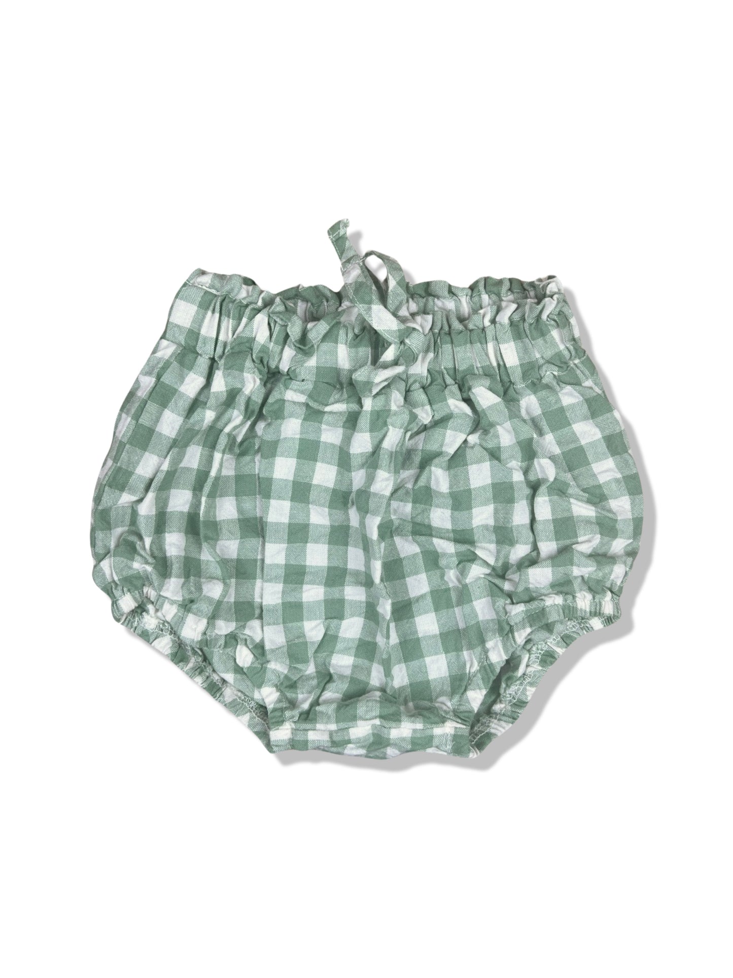 Ardito Baby Green Gingham Linen  Bloomers - Size 0