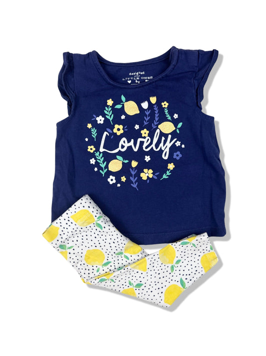 F&F Lemon Top & Leggings Set - Size 000